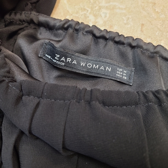 Black one shoulder ruffled Zara dress. Size Medium. - Picture 4 of 8